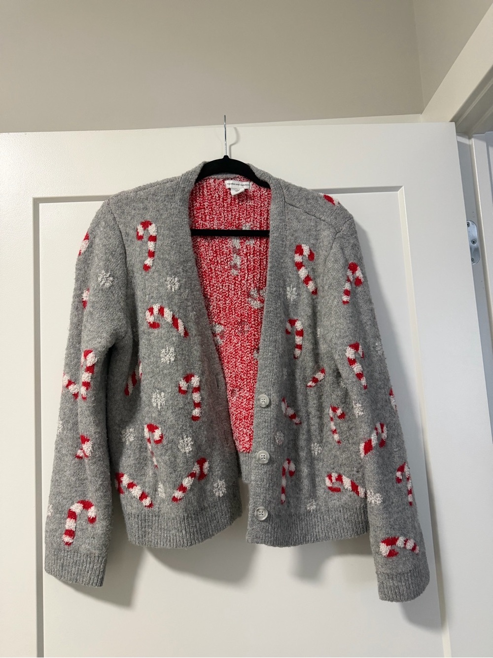 Cupcakes & Cashmere- Holiday Candy Cane Sweater Cardigan
